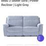3 Seater Grey Electric reclining Sofa Image 5