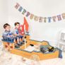 Wooden Sandpit Children Sandbox Pirate Ship Sandboat Outdoor Backyard Playset Play Station (FREE SHIPPING) Image 6