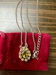 Sterling Silver Green Gemstone necklace with pendant