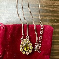 Sterling Silver Green Gemstone necklace with pendant