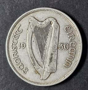 Ireland 1930 Silver Half Crown coin