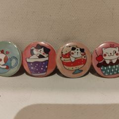 Cat Button Badges Cute 25mm