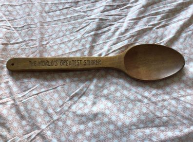 Decorative  wall hanging ex Large wooden spoon " The worlds greatest Stirrer "