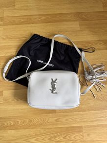 YSL Saint Laurent Lou Medium Crossbody Bag Blanc