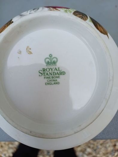 Vintage Royal Standard Red Velvet Pattern Teaset