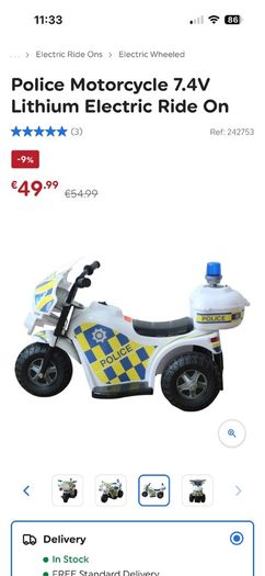 kids ride on police motor bike
