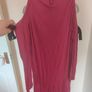 BNWT long sleeve wine red cold shoulder dress by Very size UK12 EU40 Postage included Image 5