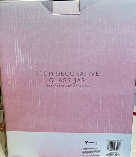 Decorative Glass Jar 30cm New