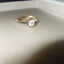 Vintage 14k Gold Twist Solitaire Ring Image 7