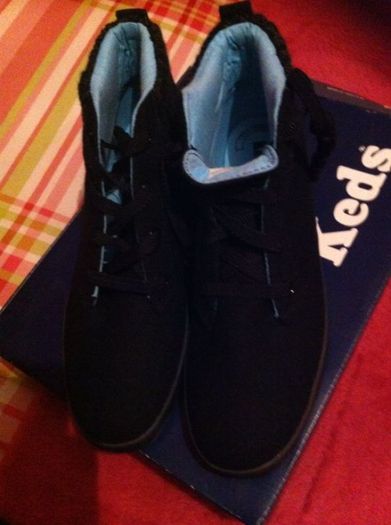 Black designer keds black trainers/boots