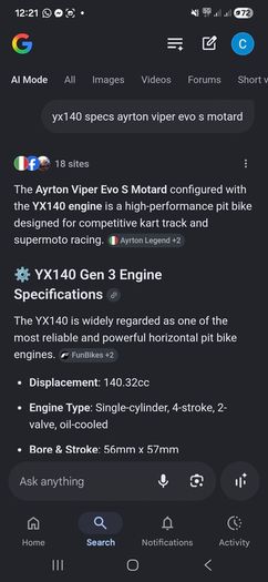 Ayrton viper Pitbike motard supermoto 140cc