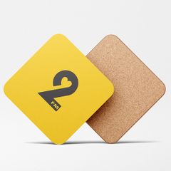2FM Retro Coaster - Square - Yellow