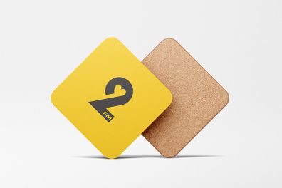 2FM Retro Coaster - Square - Yellow