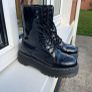 Dr Martens Jadon Hi Black Rainbow Patent Platform Boot Image 2
