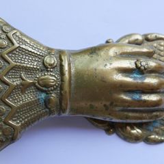 Vintage Brass Hand Paper Clip , Victorian Lady Hand Desk Clip