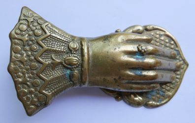 Vintage Brass Hand Paper Clip , Victorian Lady Hand Desk Clip