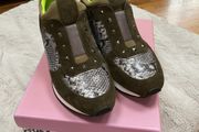 trainers Moda in pelle slip on trainer khaki and snake skin effect size 40