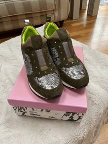 trainers Moda in pelle slip on trainer khaki and snake skin effect size 40