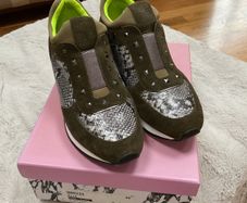 trainers Moda in pelle slip on trainer khaki and snake skin effect size 40