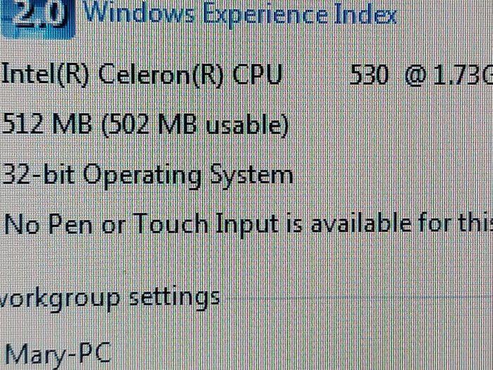 ACER EXTENZA 4220, Vintage, Intel Celeron CPU 530, 1.73GHZ, 32bit, 512mb Ram, 65GB HDD, Windows 7,  Firefox, Opera, Chrome and VLC