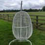 Hanging Egg Chair Rattan Style Cushion & Metal Image 4