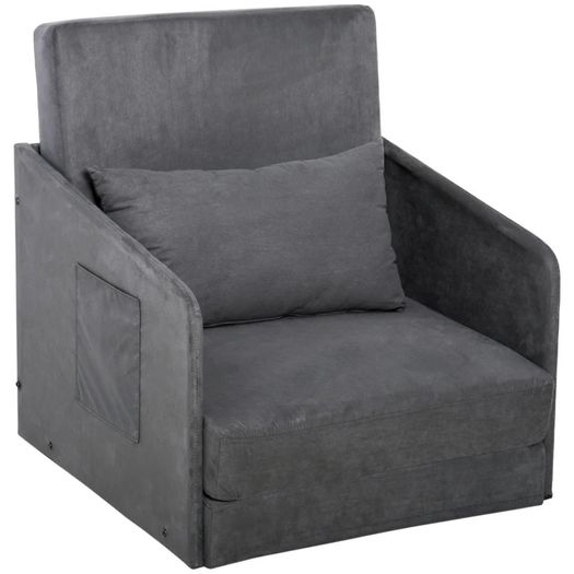 Faux Suede Single Sofa bed W/Pillow (FREE SHIPPING)