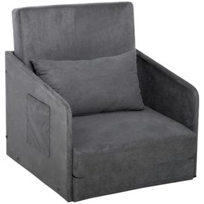 NEW SALE Faux Suede Single Sofa bed W/Pillow-Grey (FREE SHIPPING)