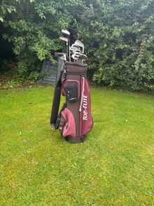 Golf Bag, Wilson Golf Clubs and Caddy