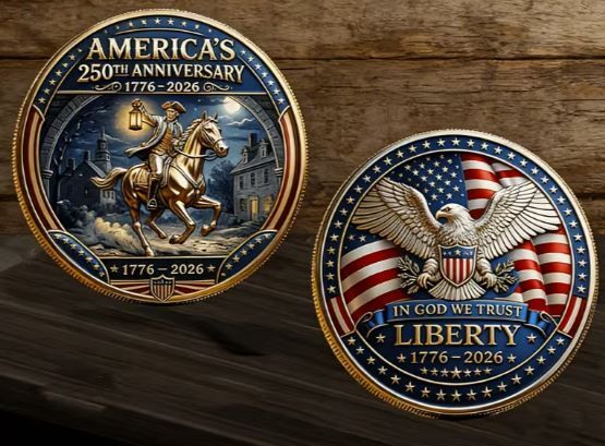 Commemorative Coin 250Th Anniversary USA Independence Day, New.