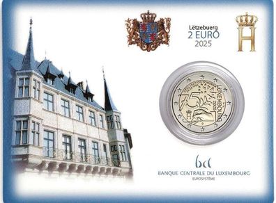 Luxembourg 2 Euro Commemorative Coin 2025 - The Schuman Declaration. BU. Coincard