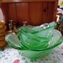 Green Glass Dessert Bowl set Image 8