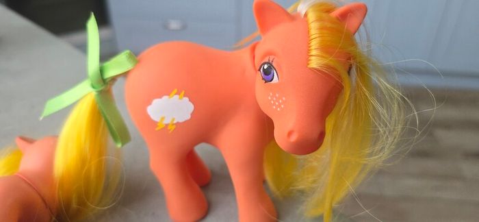 Mammy and Son Custom Lighting Mountain Boy Ponies using MLP G1 Base My Little Pony