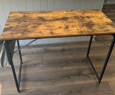 Small Office Desk - Rustic Brown & Black - 100 x 50 x 75 cm