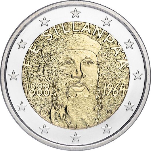 Finland 2 Euro Commemorative Coin 2013 - F.E. Sillanpaa. UNCIRCULATED