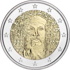 Finland 2 Euro Commemorative Coin 2013 - F.E. Sillanpaa. UNCIRCULATED