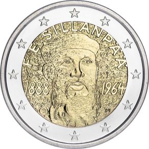 Finland 2 Euro Commemorative Coin 2013 - F.E. Sillanpaa. UNCIRCULATED