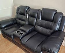 2 seater console sofa with power recliners