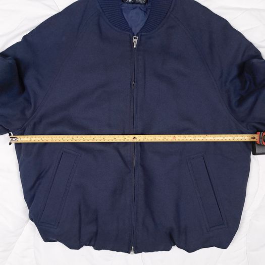 Zara Navy Blue Bomber Jacket Mens Padded Lined Size M