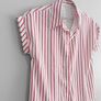 New Pink + White Striped Short Sleeve Shirt Image 2