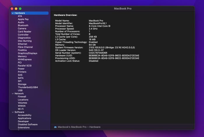 MacBook Pro 16" i9 8-Core 64GB Ram 512GB SSD