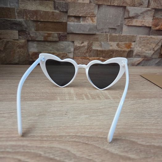 Brand new white heart shaped sunglasses