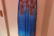 Boohoo blue printed maxi dress size UK10 EU38 Perfect condition Postage included