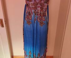 Boohoo blue printed maxi dress size UK10 EU38 Perfect condition Postage included