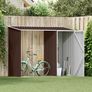 Garden Firewood Shed Brown 245x98x159 cm Galvanised Steel Image 2