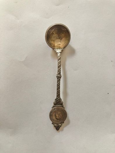 Antique Portuguese Silver Coin Souvenir Spoon