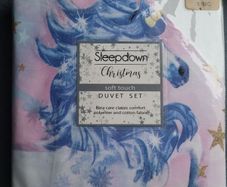 BNWT Christmas Sleepdown Pearly Unicorn King Duvet Set