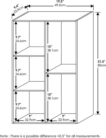 5-Cube Reversible Open Shelf Bookcase, Wood, White (FREE POSTAGE)