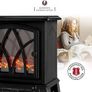 NEW SALE | Electric Fireplace Stove Heater 2000W with Fire Flame Effect, 2 Heat Settings, Adjustable Thermostat, Freestanding Portable Electric Log Wood Burner Effect Image 4