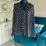 Black & White Long-Sleeved Chiffon Blouse from Dunne Stores Image 4