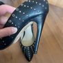 Brand new aldo genuine leather black stilletto gold studs Image 4